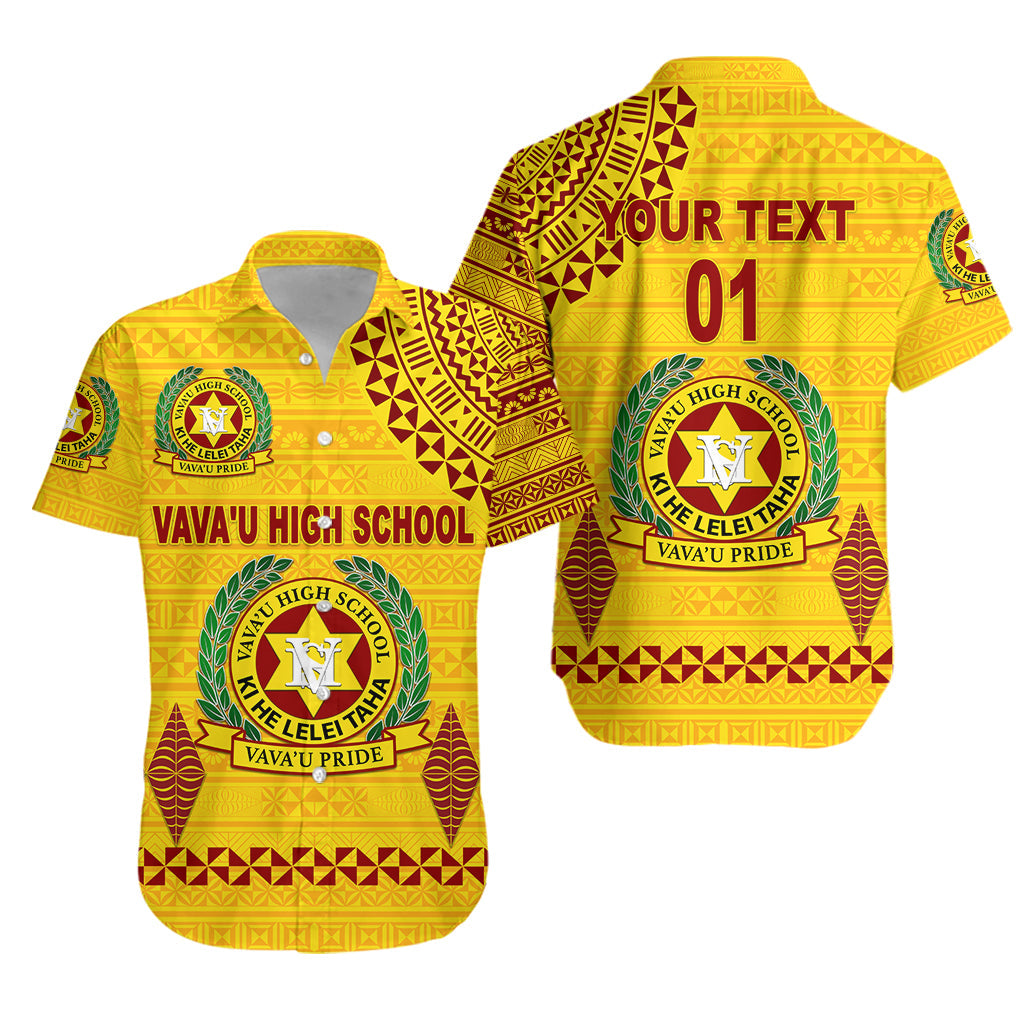 Custom Personalised Tonga Vava'u High School Hawaiian Shirt Simple Style - Yellow, Custom Text And Number