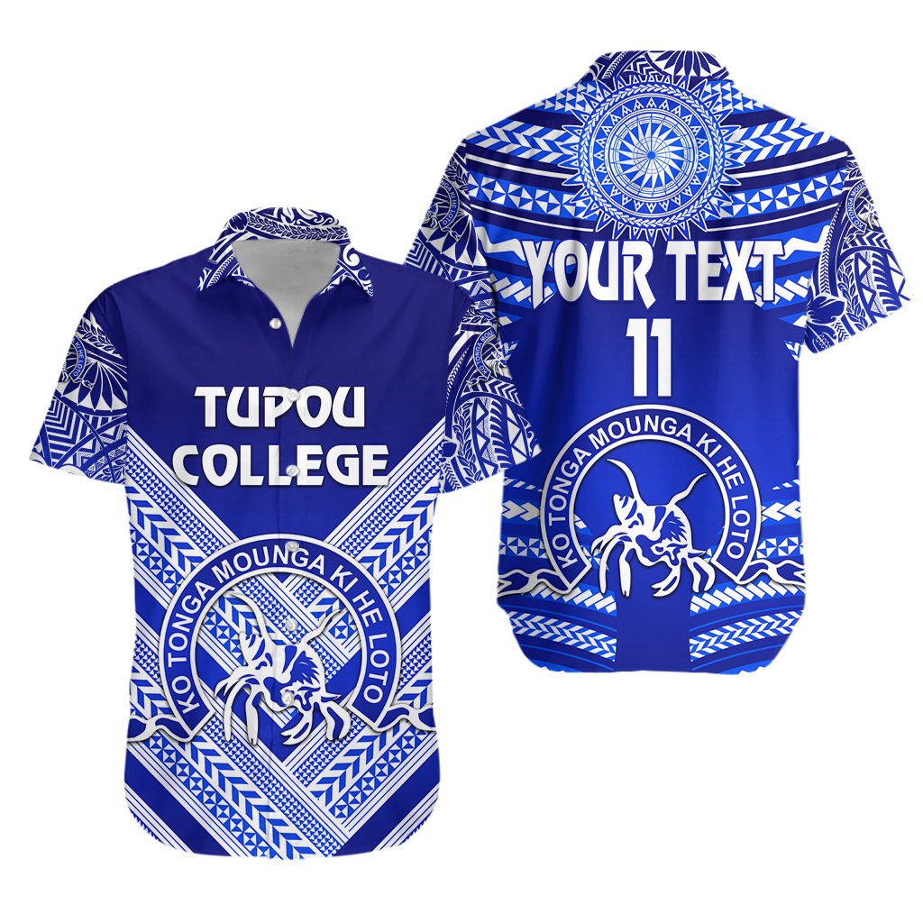 Custom Personalised Kolisi Ko Tupou College Tonga Hawaiian Shirt Creative Style - Blue, Custom Text and Number