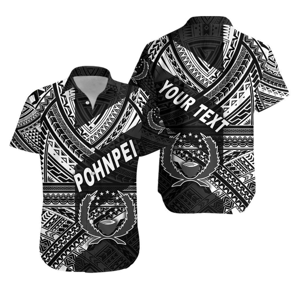 Custom Personalised FSM Pohnpei Hawaiian Shirt Original Style - Black