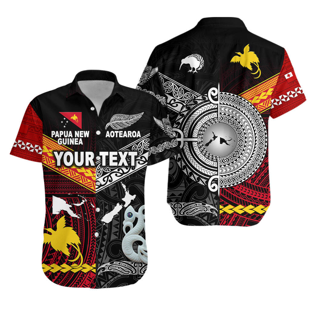 Custom Personalised New Zealand Maori Aotearoa Papua New Guinea Polynesian Together Hawaiian Shirt