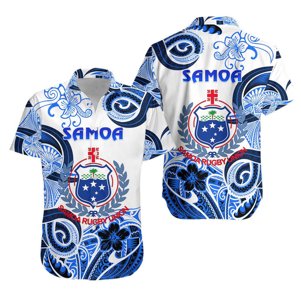 Samoa Manu Hawaiian Shirt Rugby Unique Style - White