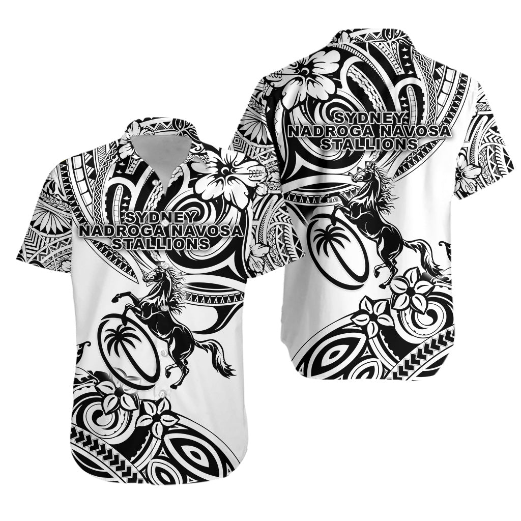 Fiji Rugby Hawaiian Shirt Sydney Nadroga Navosa Stallions Unique Vibes - White