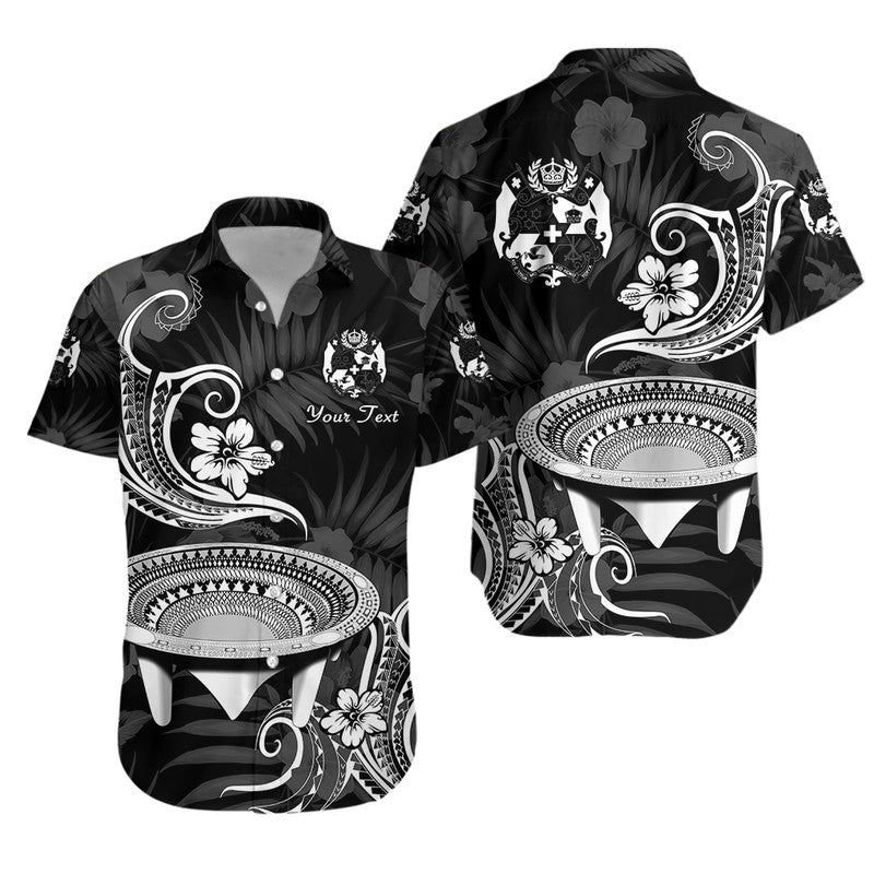 Custom Personalised Tonga Kumete Kava Bowl Hawaiian Shirt Sila Vibes - Black