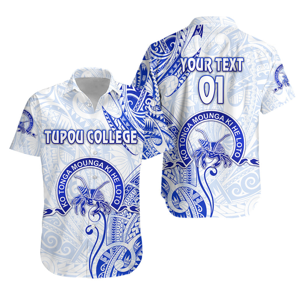 Custom Personalised Tonga Tupou College Hawaiian Shirt Simple Vibes - White, Custom Text And Number