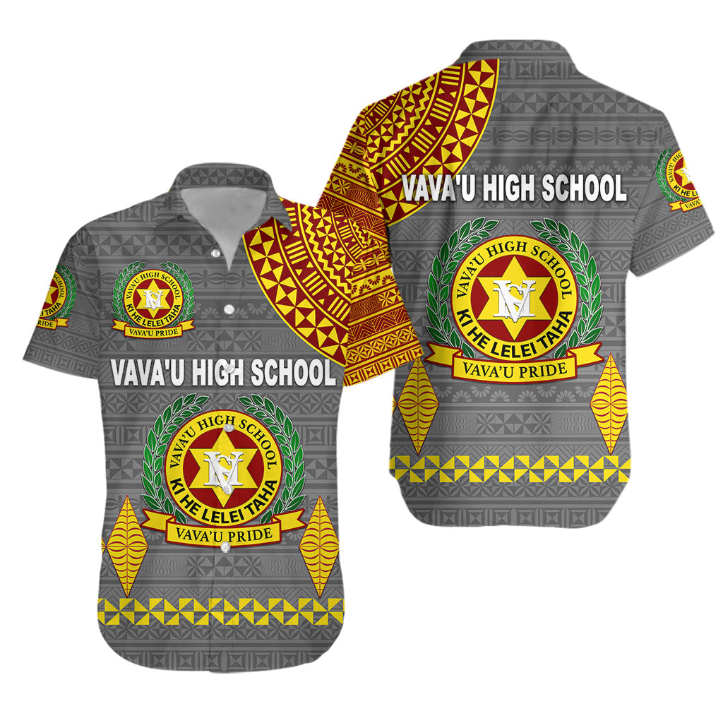 Tonga Vava'u High School Hawaiian Shirt Simple Style - Grey