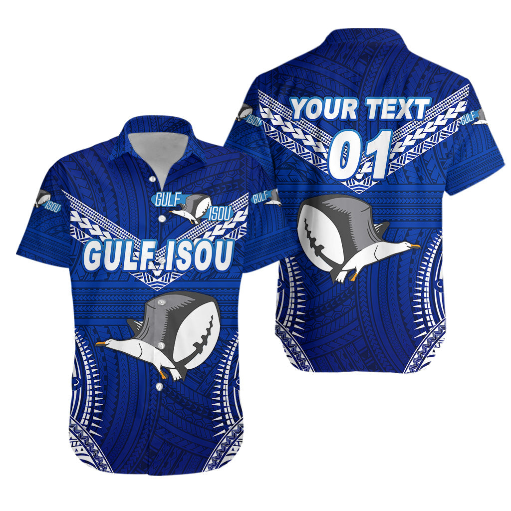 Custom Personalised Papua New Guinea PRK Gulf Isou Hawaiian Shirt Rugby Original Style - Blue, Custom Text And Number