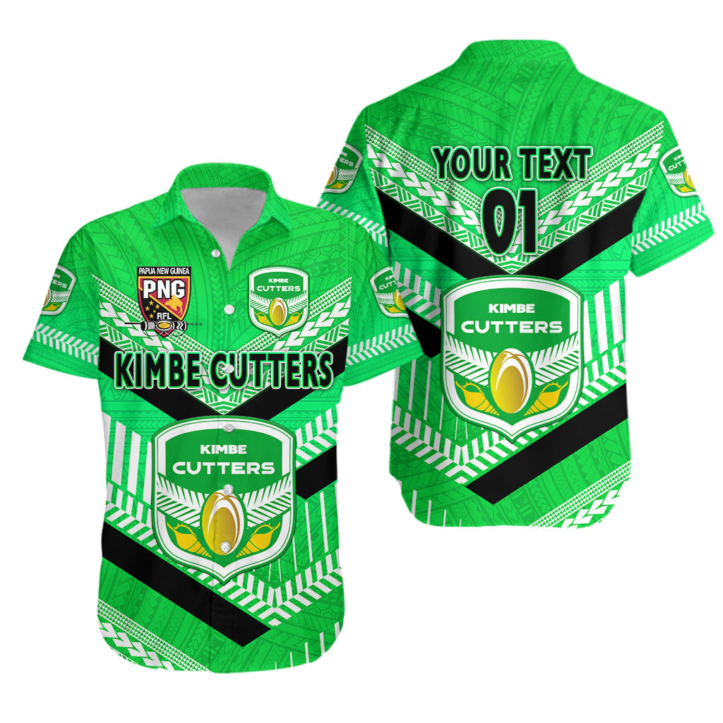 Custom Personalised Papua New Guinea Kimbe Cutters Hawaiian Shirt Rugby - Green, Custom Text And Number