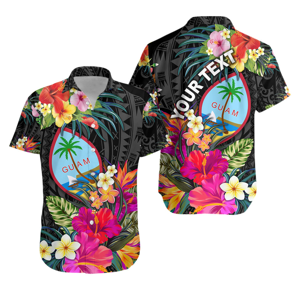 Custom Personalised Guam Polynesian Hawaiian Shirt Tropical Flowers - Colorful Vibes