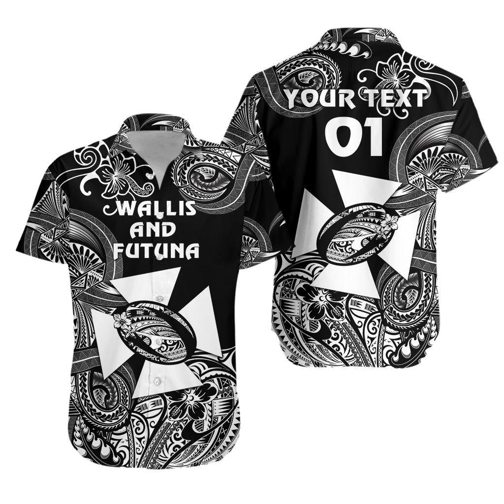 Custom Personalised Wallis and Futuna Polynesian Hawaiian Shirt Unique Style - Black