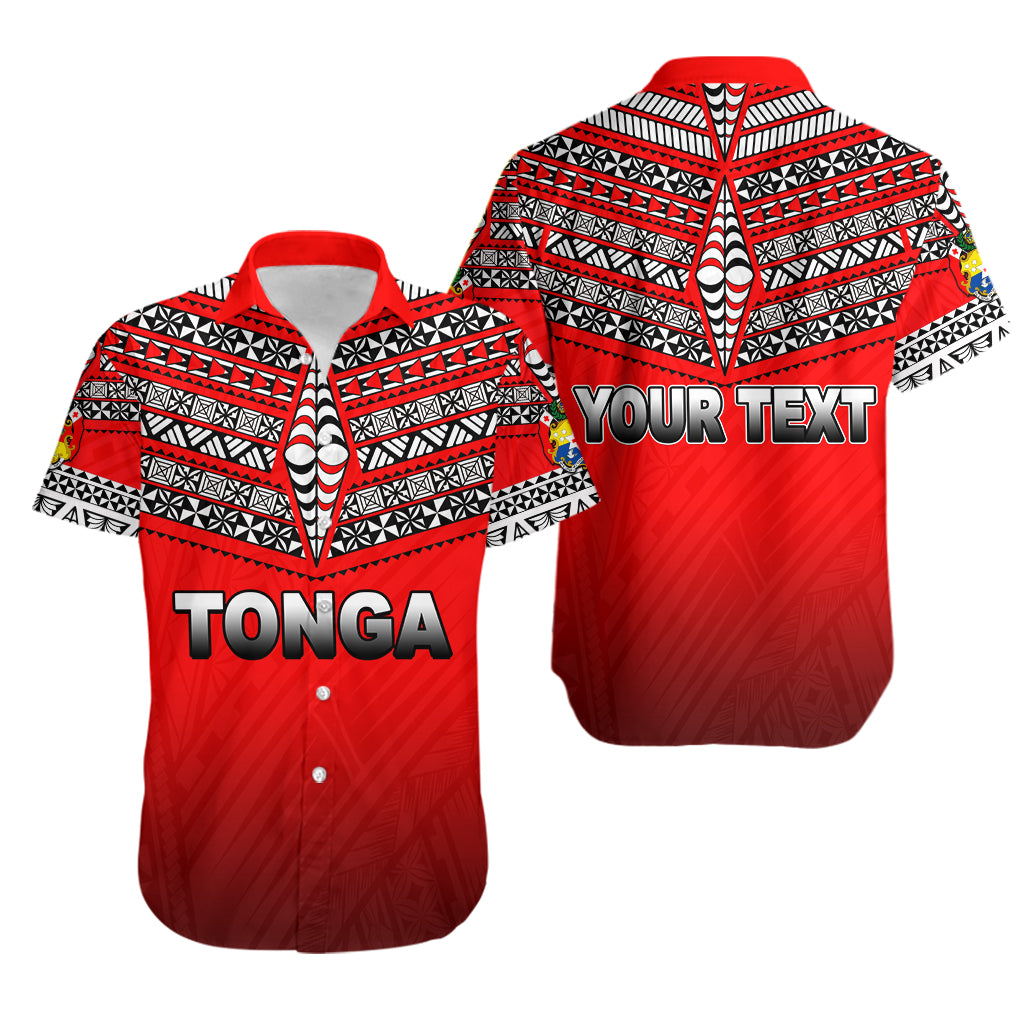 Custom PersonalisedTonga Hawaiian Shirt Ngatu Polynesian Red Style