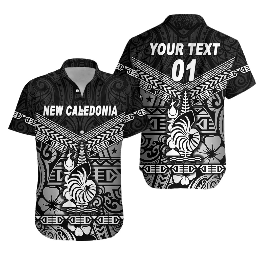 Custom Personalised New Caledonia Hawaiian Shirt Simple Style - Black