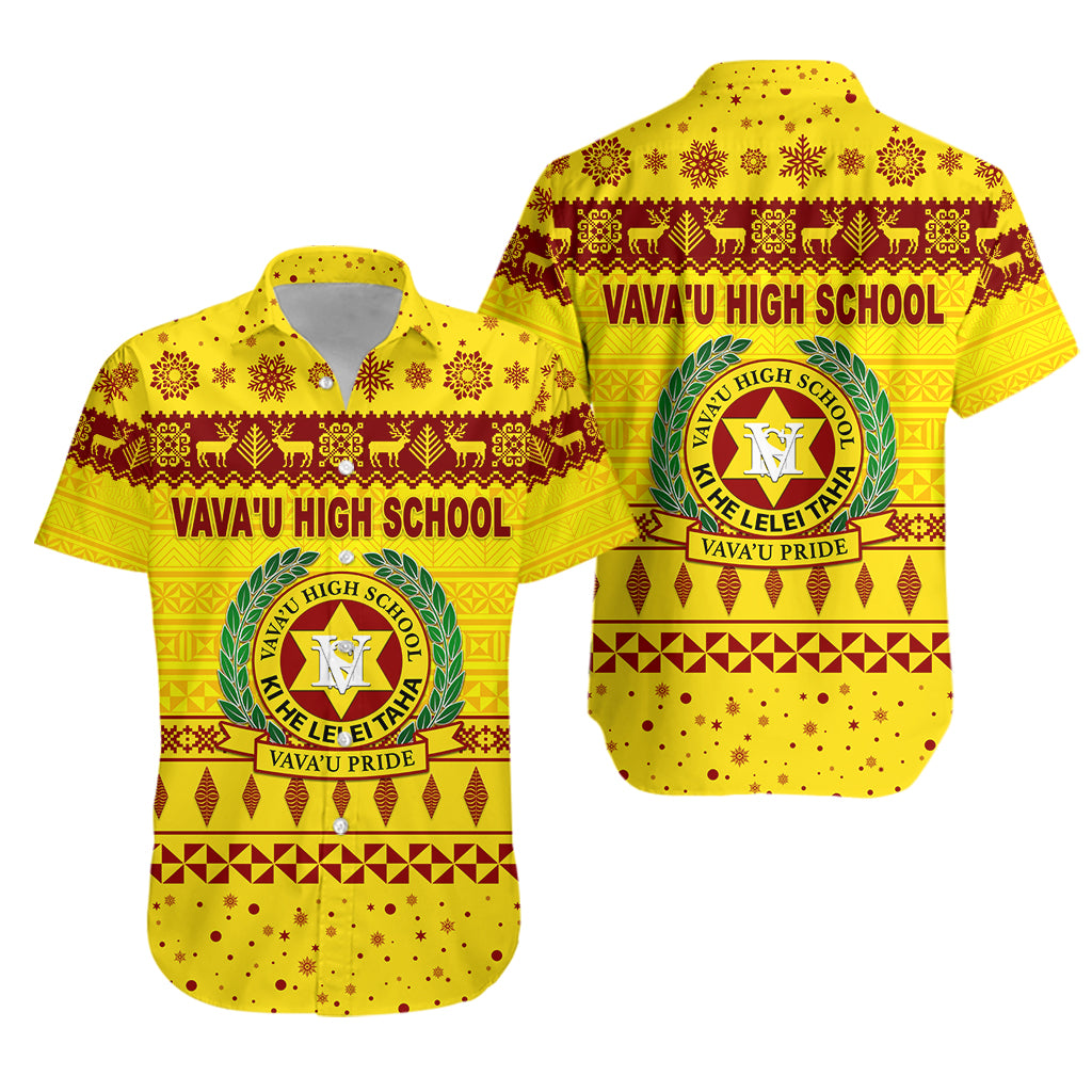 Vava'u High School Christmas Hawaiian Shirt Simple Style - Gold