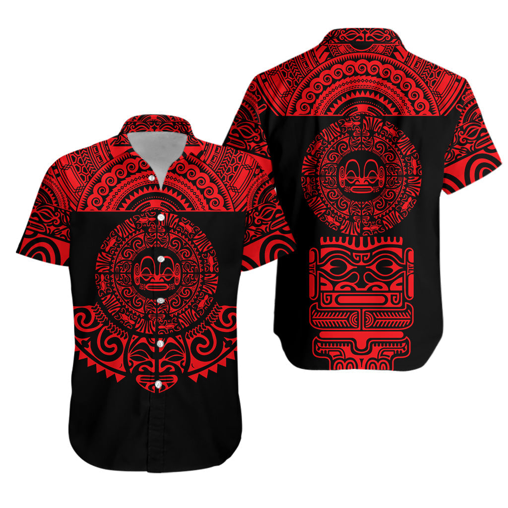 Marquesas Islands Hawaiian Shirt Marquesan Tattoo Simplified Version - Red