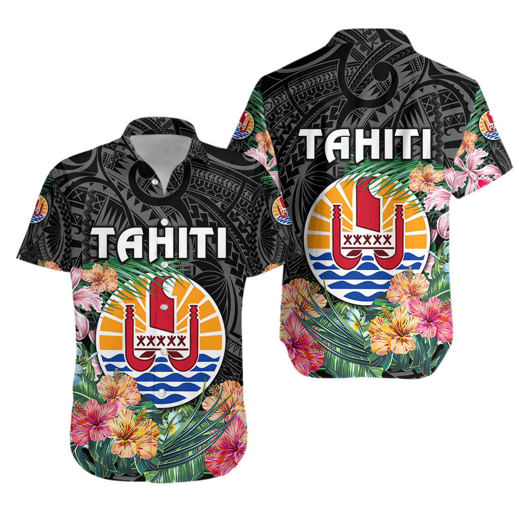 Tahiti Hawaiian Shirt French Polynesia Simple Vibes - Black