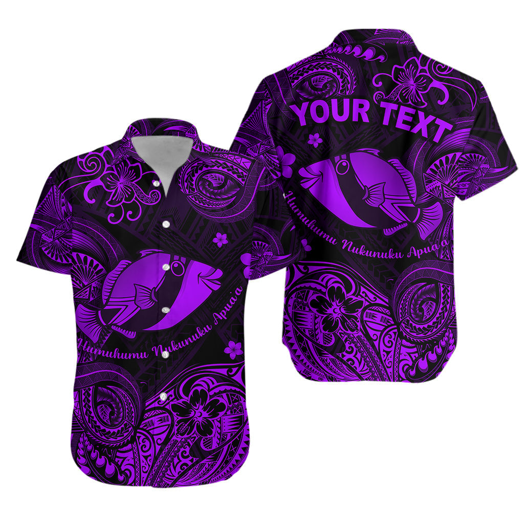 Custom Personalised Hawaii State Fish: Humuhumu Nukunuku Apua'a Polynesian Hawaiian Shirt Unique Style - Purple