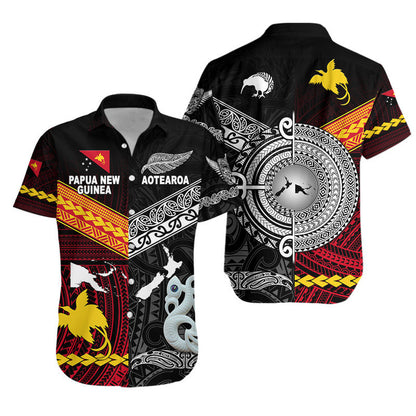 Matching Clothes For Couples New Zealand And Papua New Guinea Combo Dress And Shirt Together Black