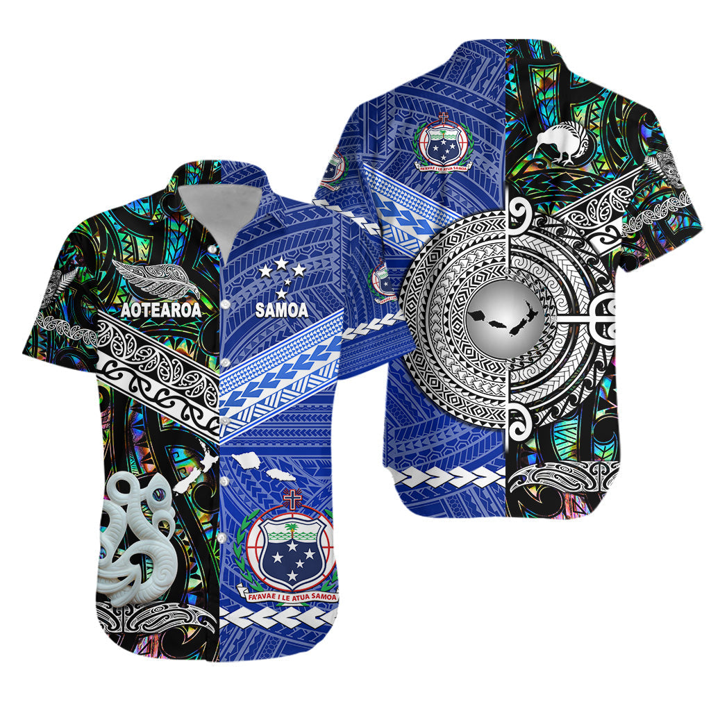 Samoa And New Zealand Hawaiian Shirt Together - Paua Shell