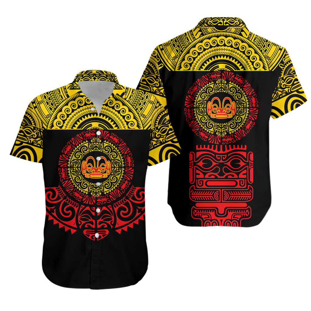 Marquesas Islands Hawaiian Shirt Marquesan Tattoo Simplified Version - Yellow