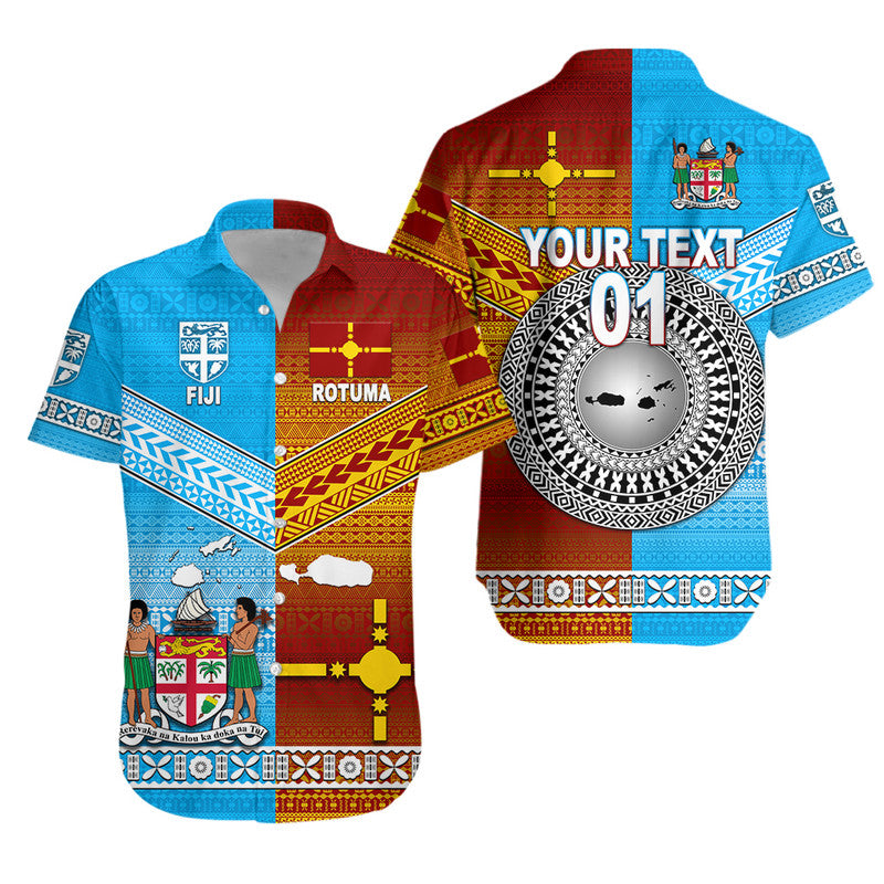 Custom Personalised Fiji And Rotuma Tapa Pattern Hawaiian Shirt Together