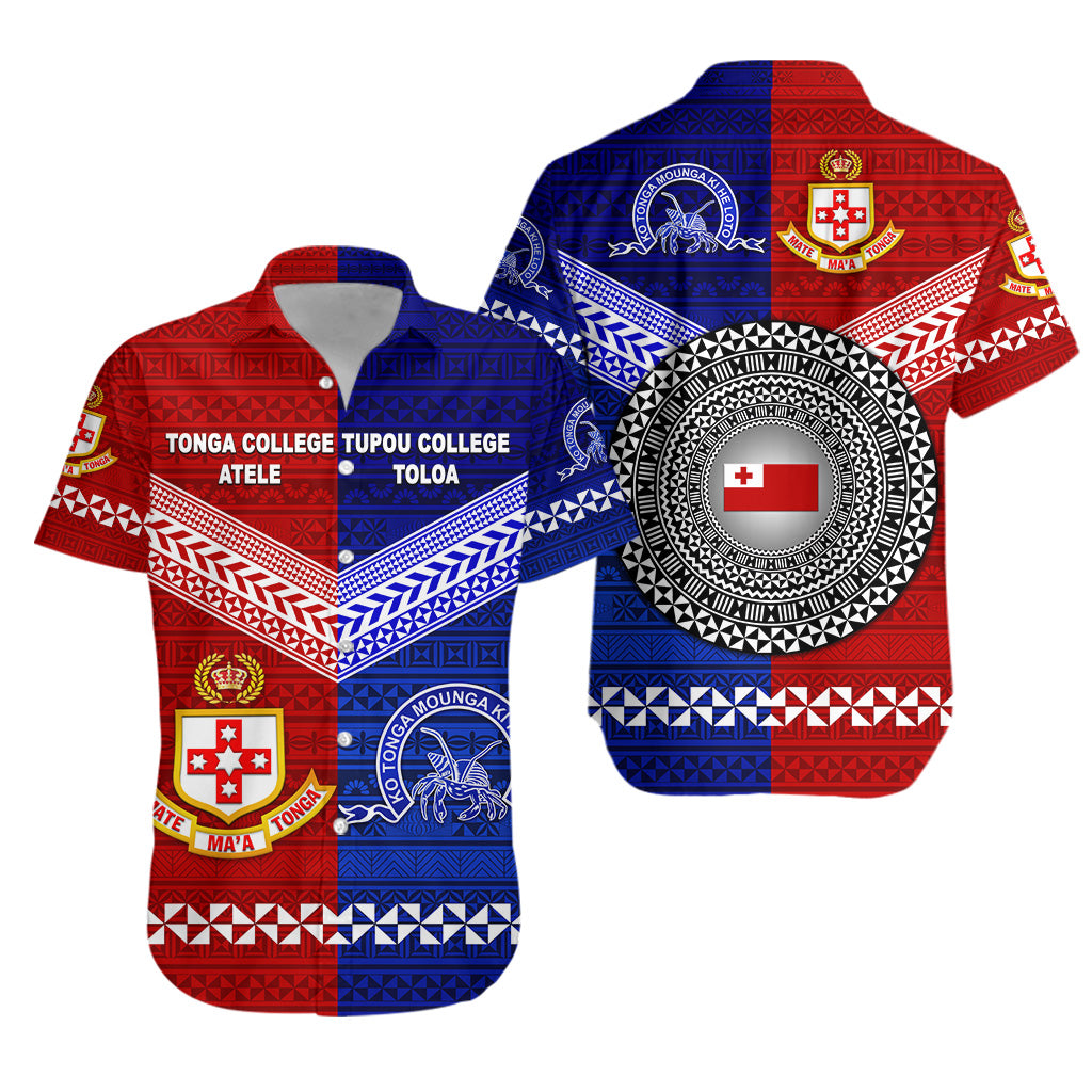 Kolisi Tonga College Atele And Tupou College Toloa Hawaiian Shirt Together - Original