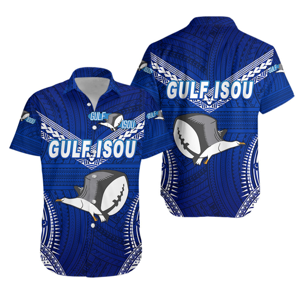 Papua New Guinea PRK Gulf Isou Hawaiian Shirt Rugby Original Style - Blue