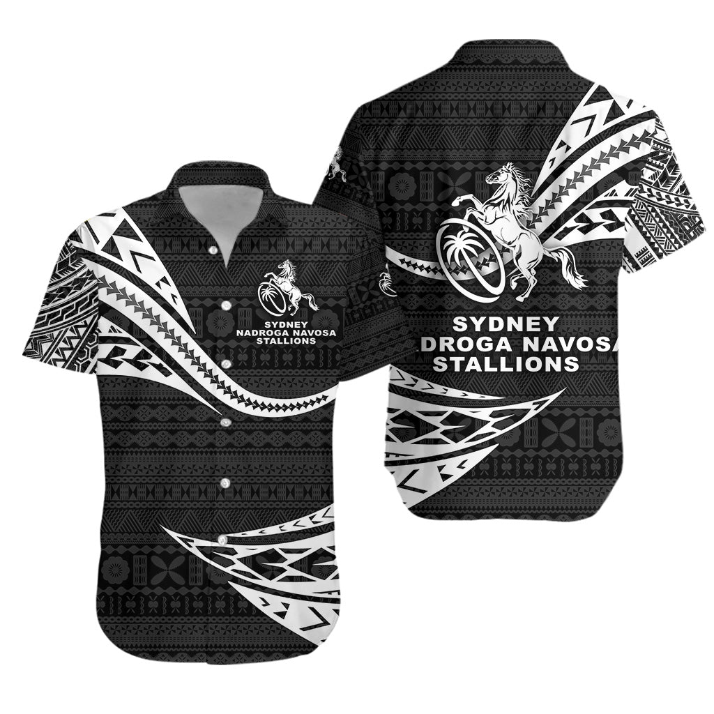 Fiji Rugby Hawaiian Shirt Sydney Nadroga Navosa Stallions Unique Version - Black