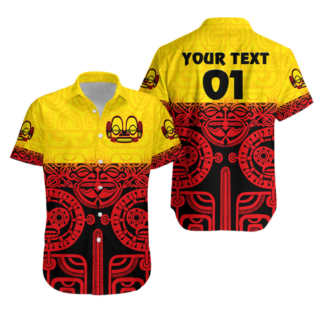 Custom Personalised Marquesas Islands Hawaiian Shirt Marquesan Tattoo Special Style - Gradient Red