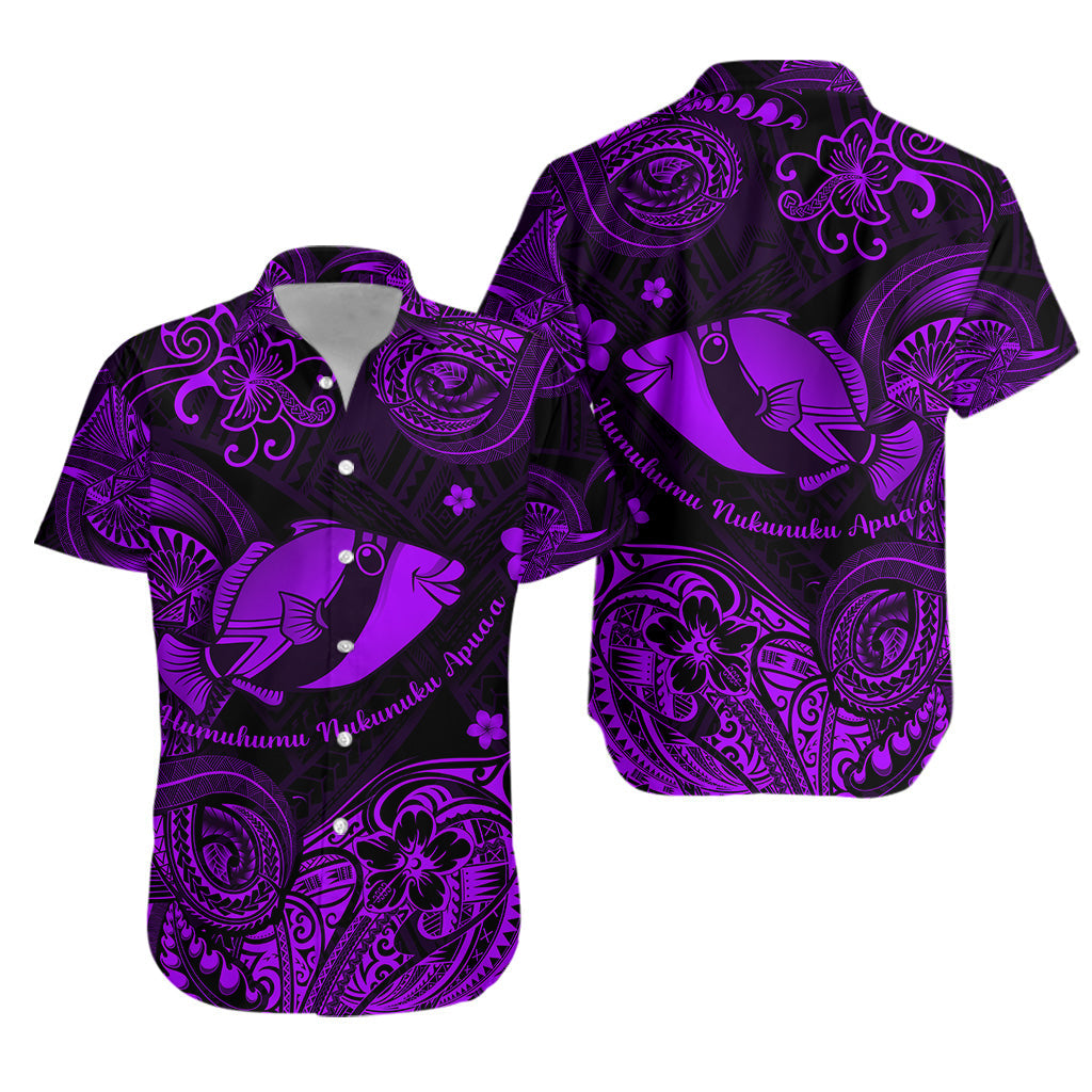 Hawaii State Fish: Humuhumu Nukunuku Apua'a Polynesian Hawaiian Shirt Unique Style - Purple