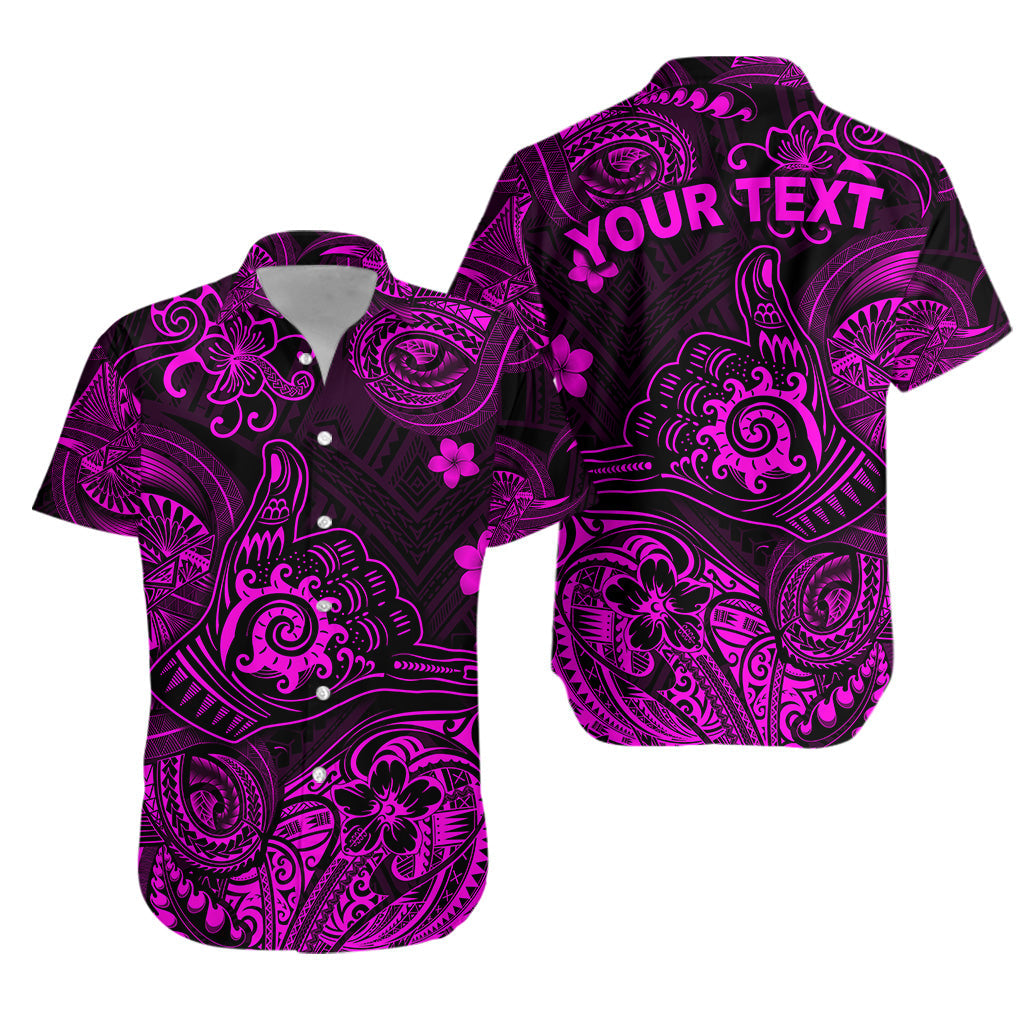 Custom Personalised Hawaii Shaka Polynesian Hawaiian Shirt Unique Style - Pink