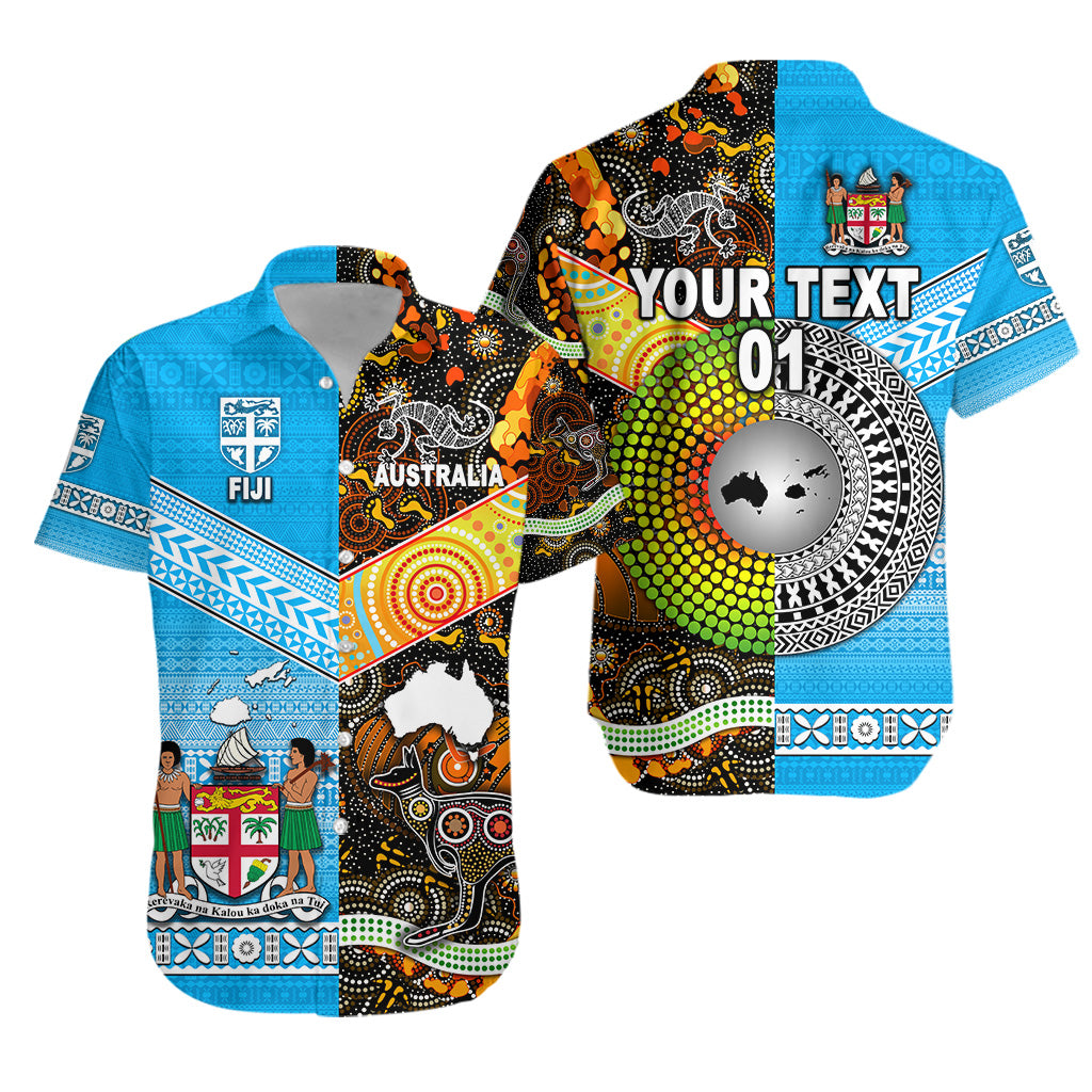 Custom Personalised Australia Aboriginal And Fiji Tapa Hawaiian Shirt Together