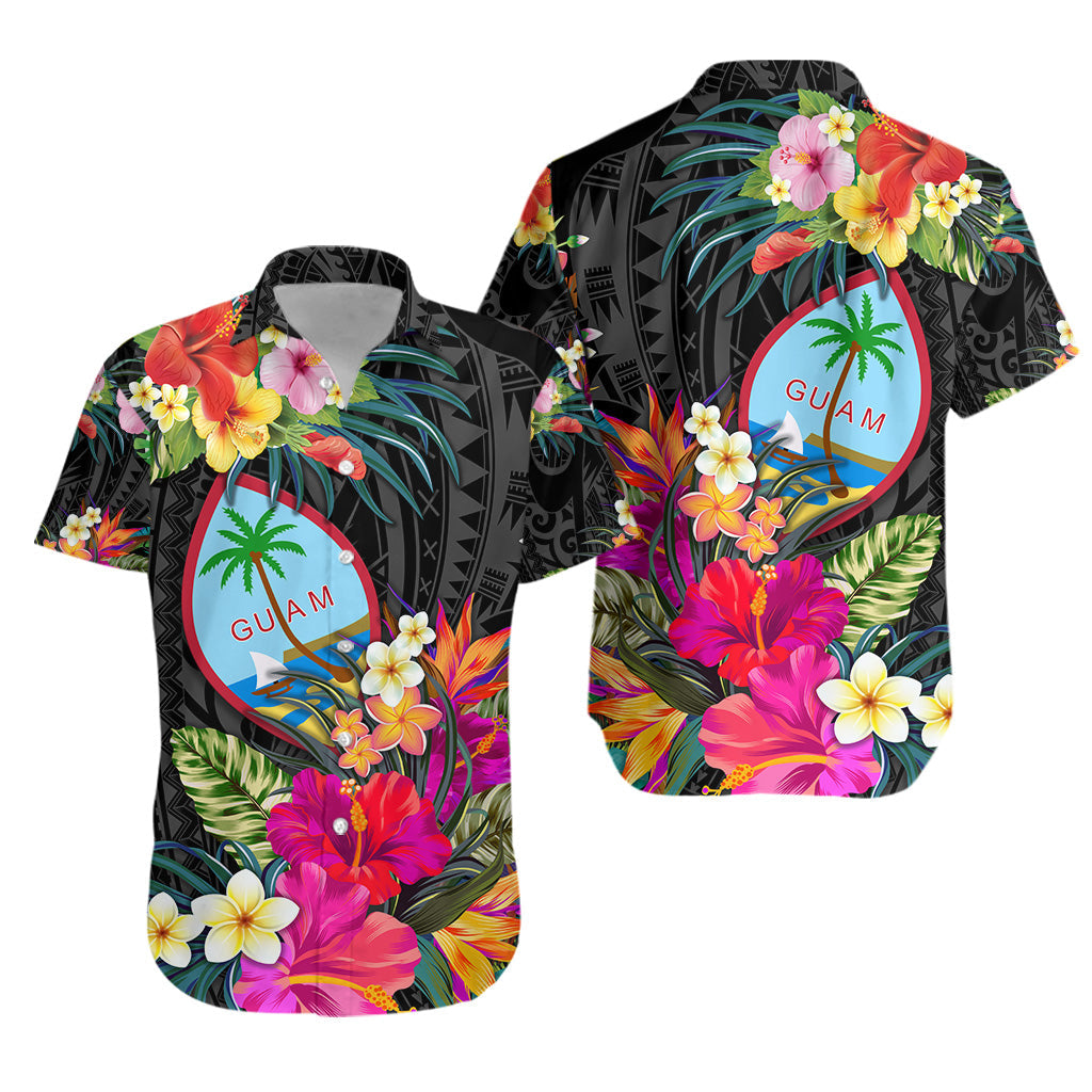 Guam Polynesian Hawaiian Shirt Tropical Flowers - Colorful Vibes