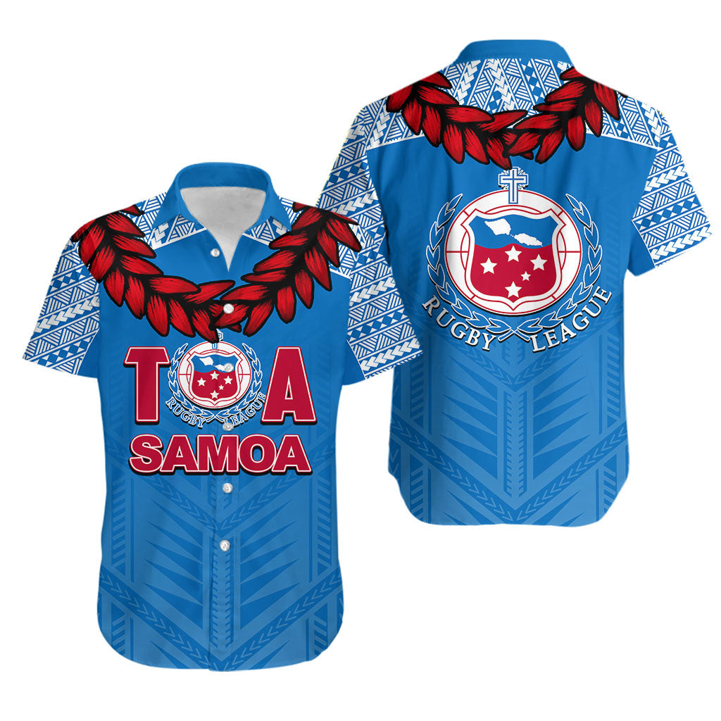 Toa Samoa Ula Fla Rugby Hawaiian Shirt Blue Sky Jersey 2022