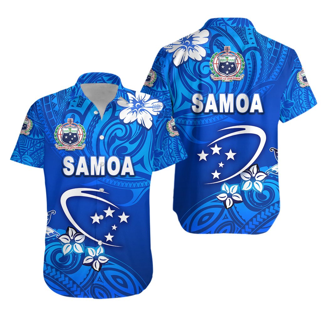 Manu Samoa Rugby Hawaiian Shirt Unique Vibes - Full Blue
