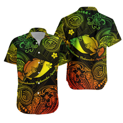 Hawaii State Fish: Humuhumu Nukunuku Apuaa Polynesian Combo Dress and Hawaiian Shirt Matching Couples Outfit Unique Style Reggae