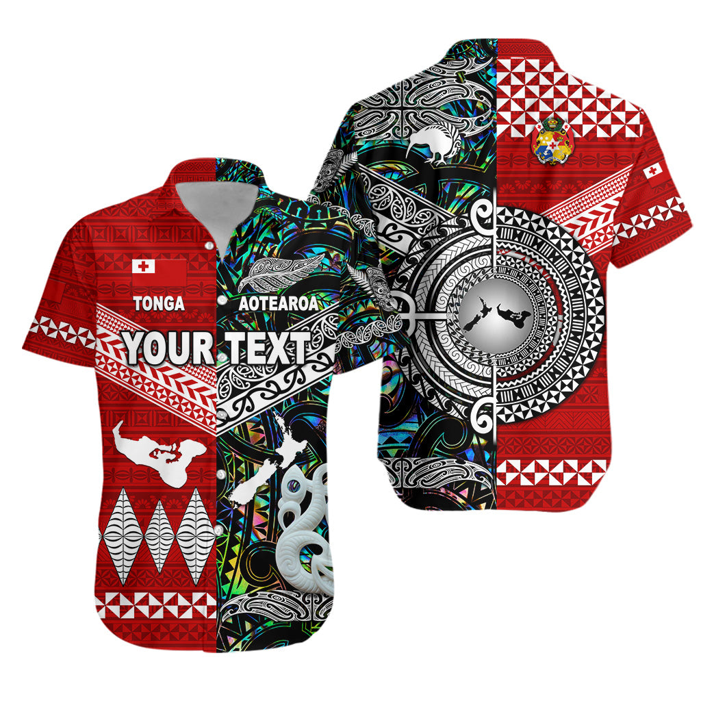 Custom Personalised New Zealand Maori Aotearoa Tonga Polynesian Together Hawaiian Shirt - Paua Shell