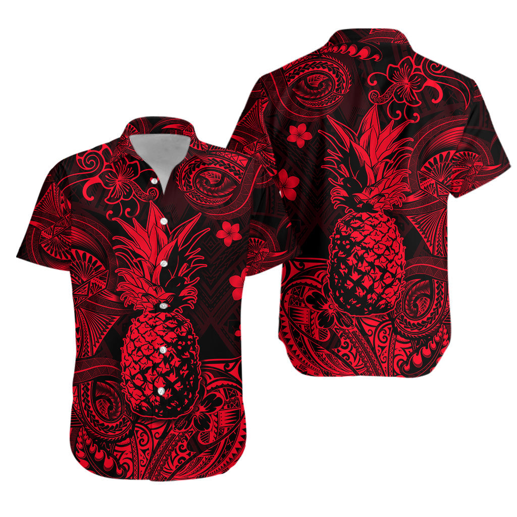 Hawaii Pineapple Polynesian Hawaiian Shirt Unique Style - Red