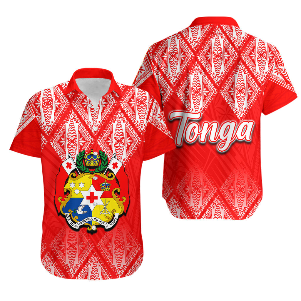 Tonga Hawaiian Shirt Ngatu White And Red Style