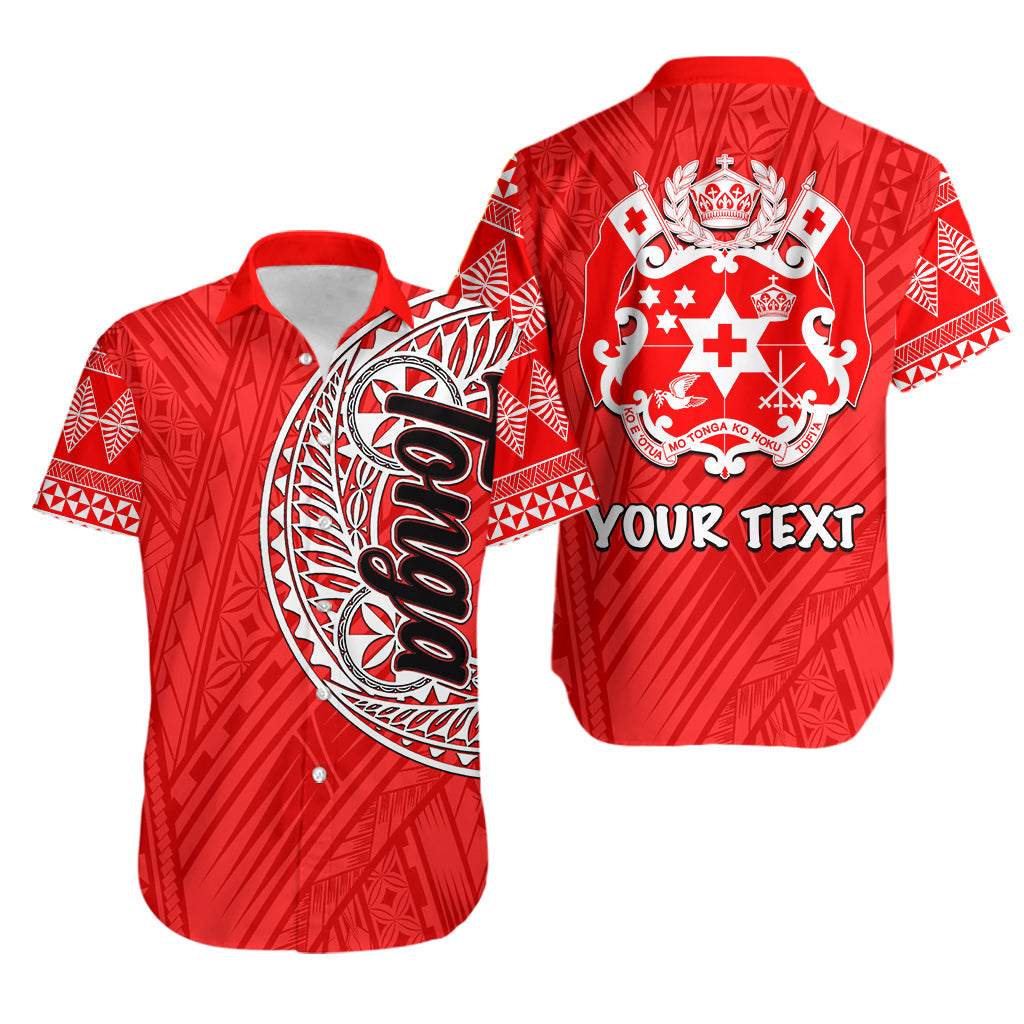 Custom PersonalisedTonga Hawaiian Shirt Ngatu Red Style