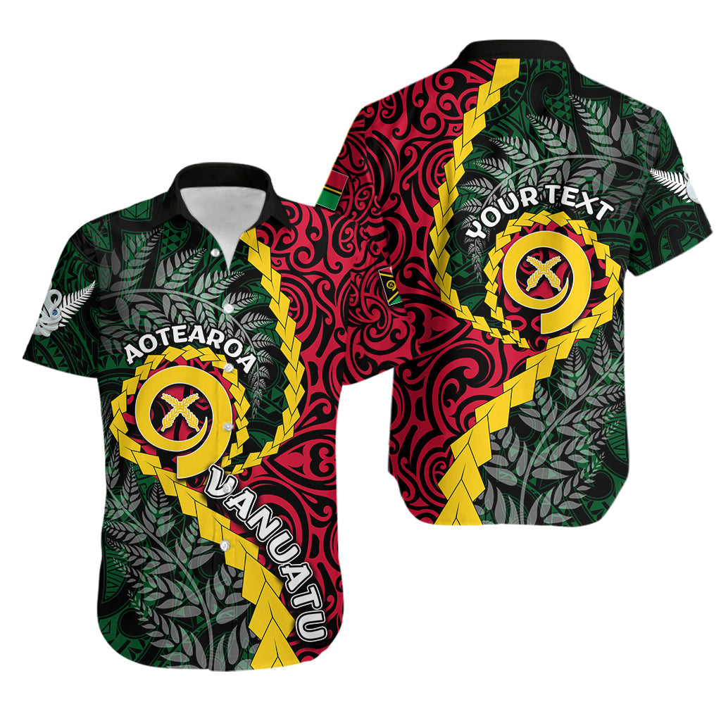 Custom PersonalisedVanuatu Hawaiian Shirt Mix Maori Silver Fern