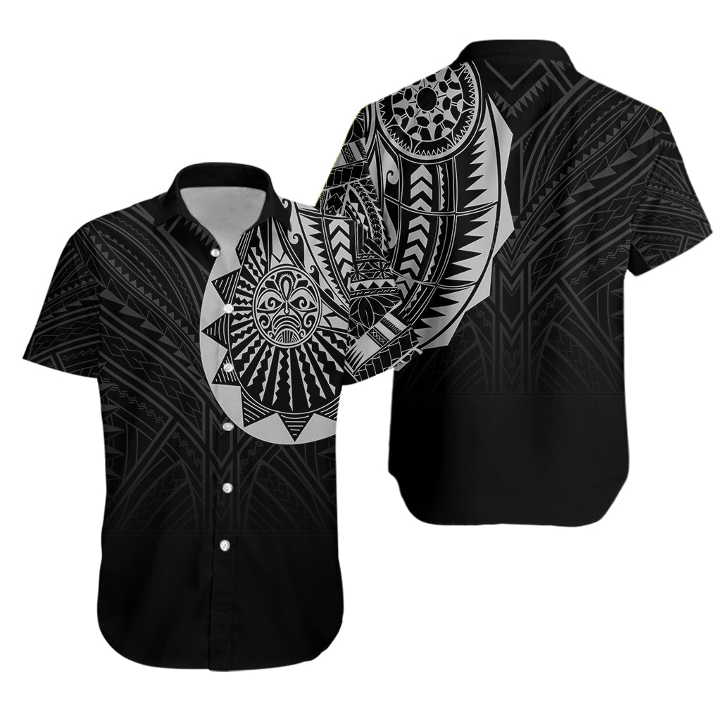 Polynesian Full Sleeve Tattoo Hawaiian Shirt Silver Vibes