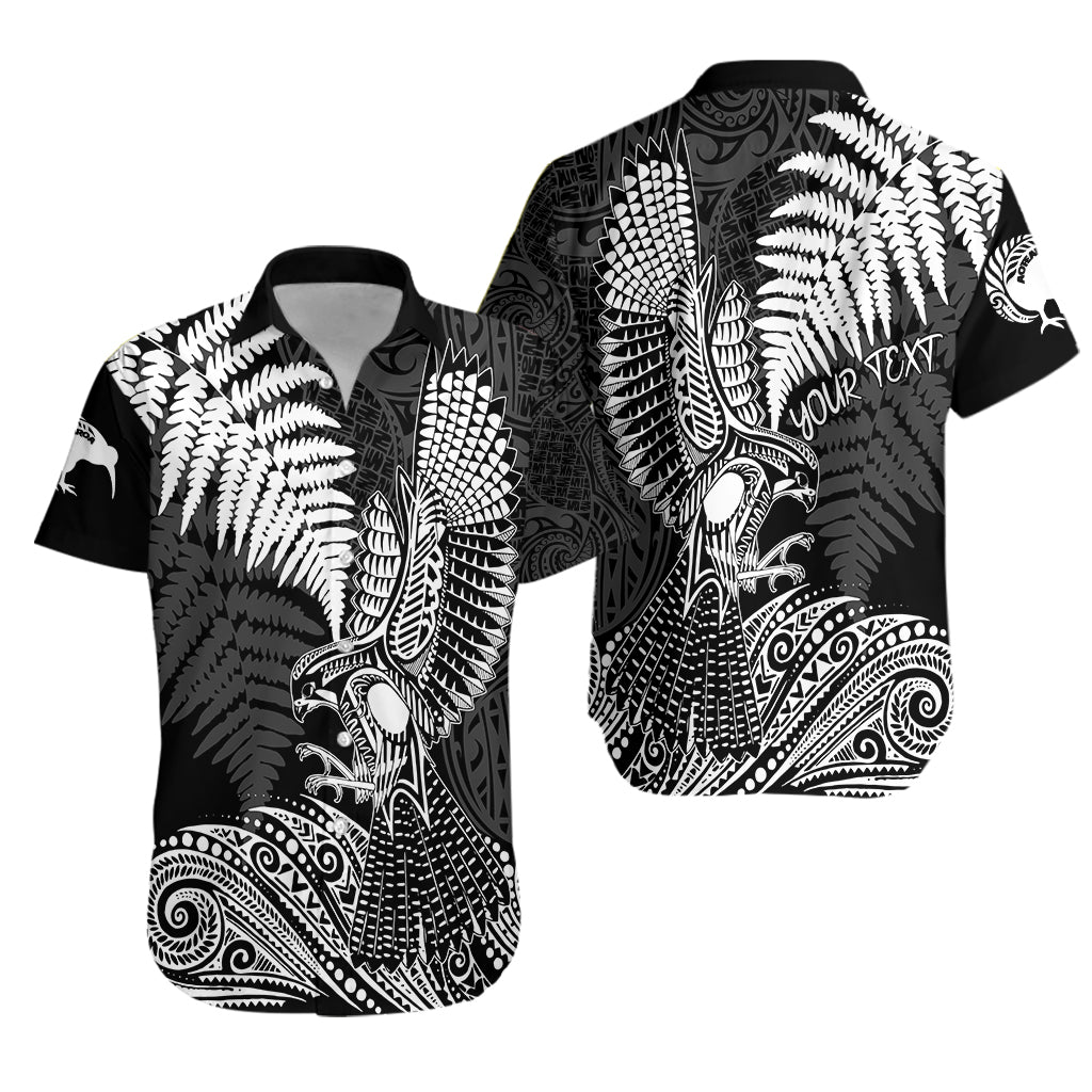 Custom Personalized Aotearoa Silver Fern Hawaiian Shirt Flying Kārearea