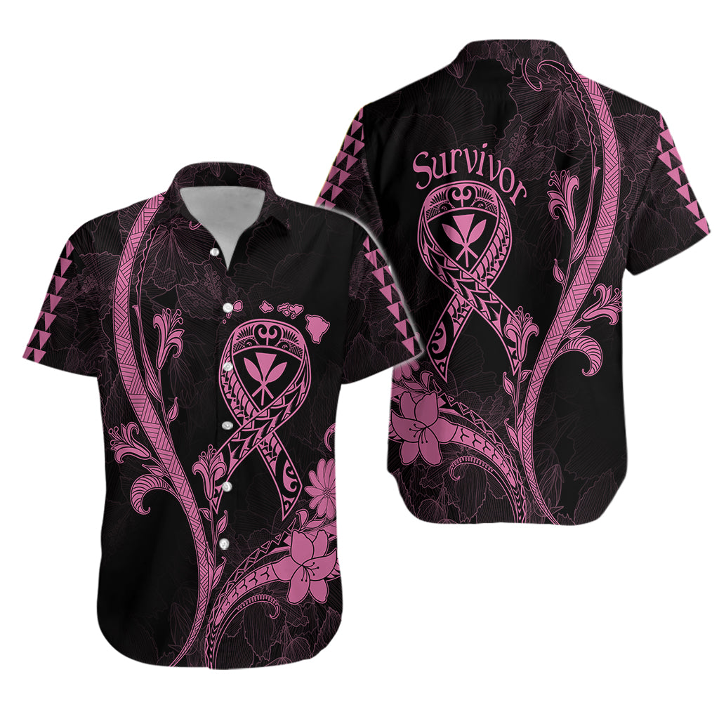 Hawaii Hawaiian Shirt Breast Cancer Survivor Mix Hibiscus