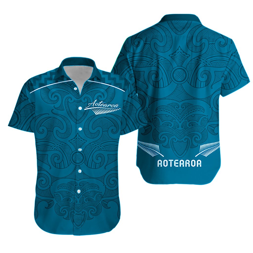 Maori 2021 Hawaiian Shirt - Turquoise Aotearoa Tattoo