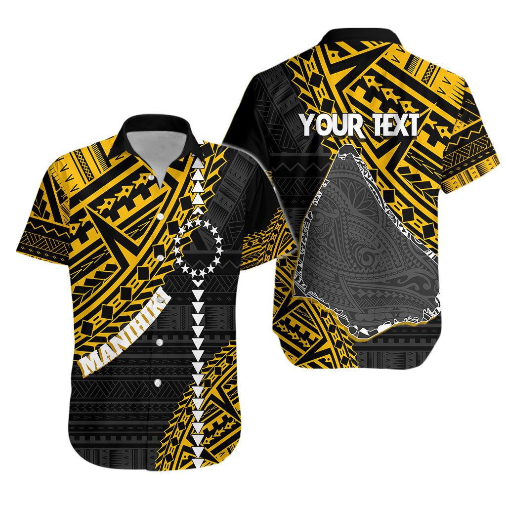 Cook Islands Tribal Personalised Hawaiian Shirt Island Map - Manihiki Island