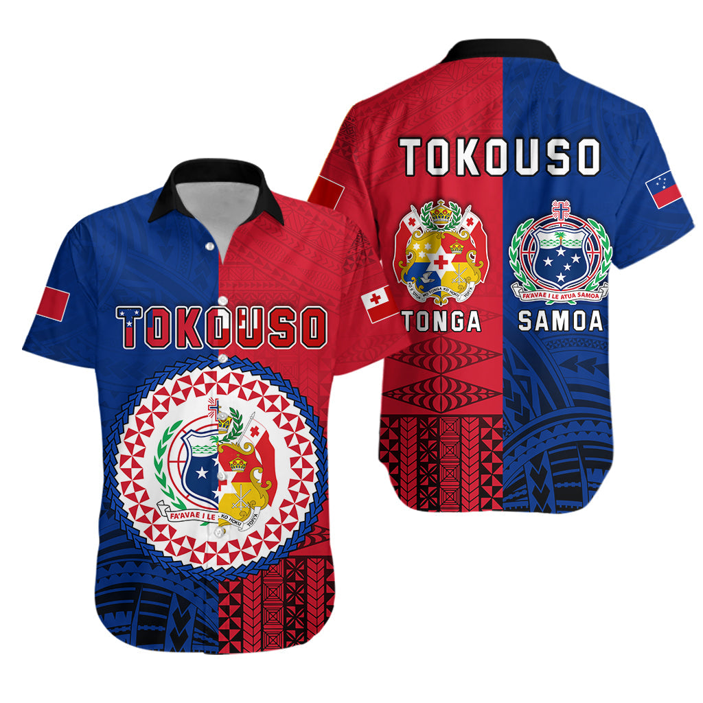 TokoUso Hawaiian Shirt Tonga and Samoa Together