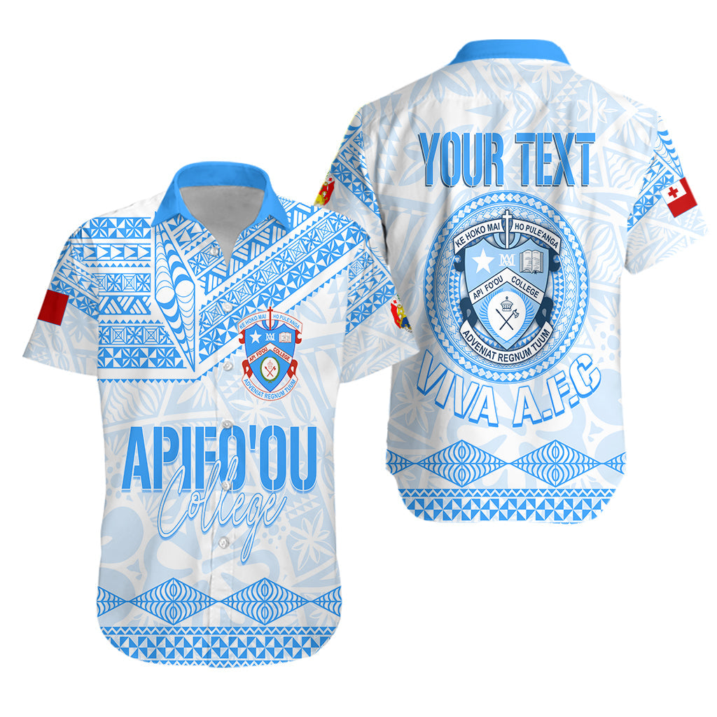 Personalised Tonga Apifo'ou College Hawaiian Shirt Viva AFC - White