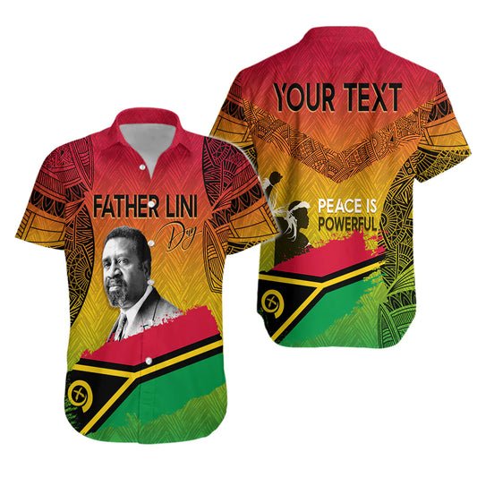 Vanuatu Father Lini Quote Hawaiian Shirt Flag Style - Black