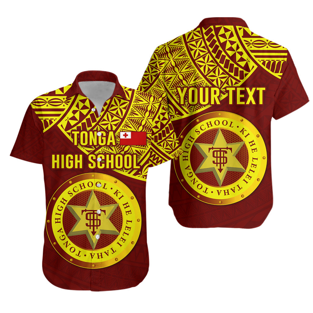 Custom Personalised Tonga High School Hawaiian Shirt Maroon and Gold