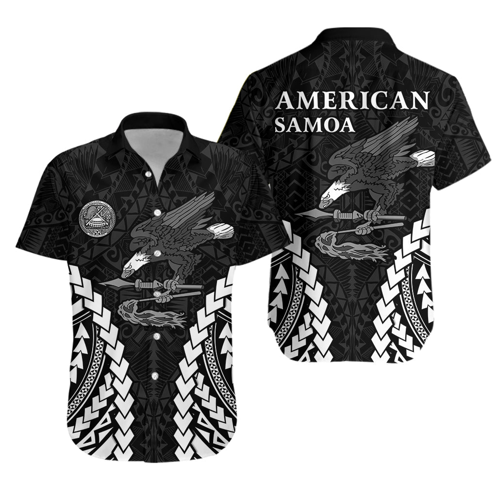 American Samoa Hawaiian Shirt Eagle mix Polynesian