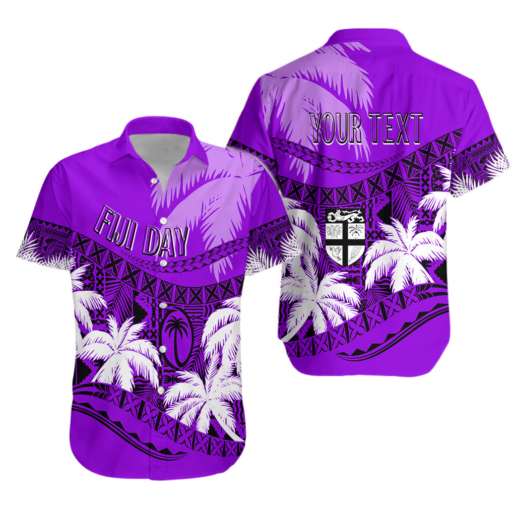 Personalised Fiji Day Hawaiian Shirt Flying Fijians Masi Kesa Style - Violet